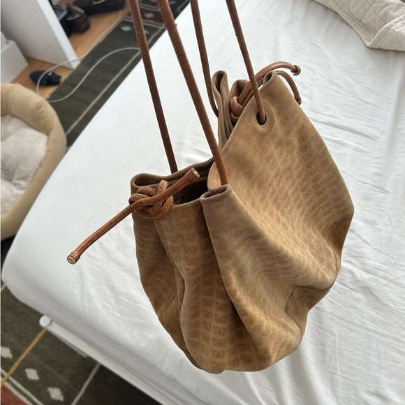 Vintage rare bottega veneta butterfly print suede tote - Picture 2 of 7